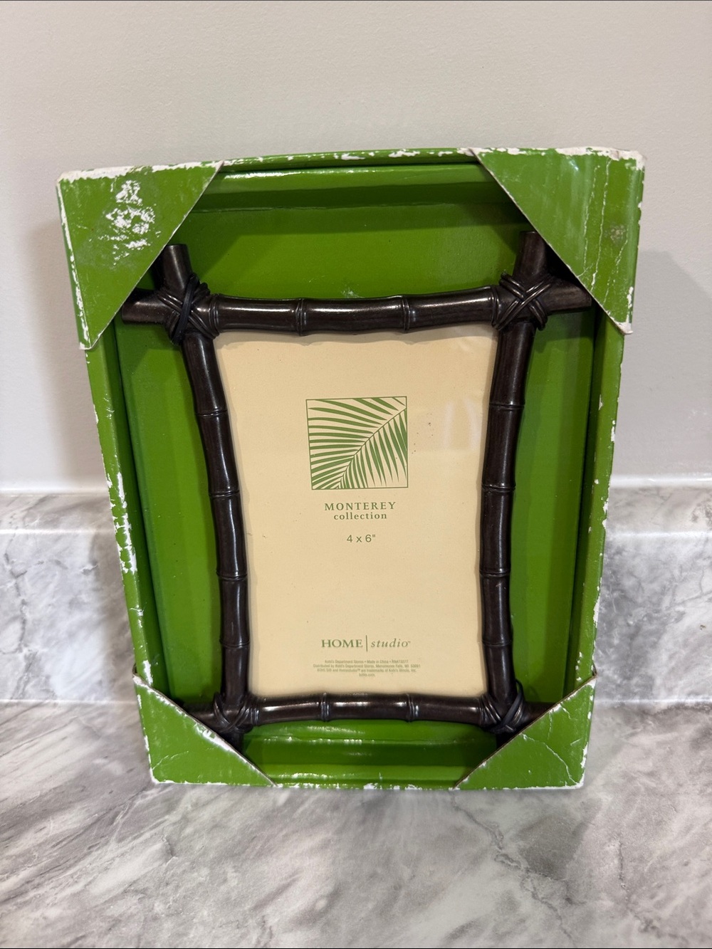 Monterey Collection Dark Brown Bamboo Photo Frame - Beach Tiki 4x6 Coastal